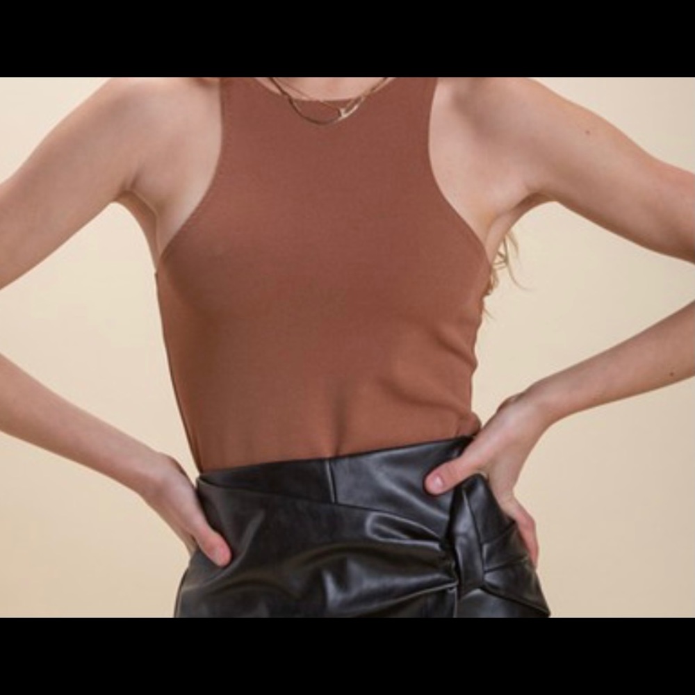 Rust racer back bodysuit